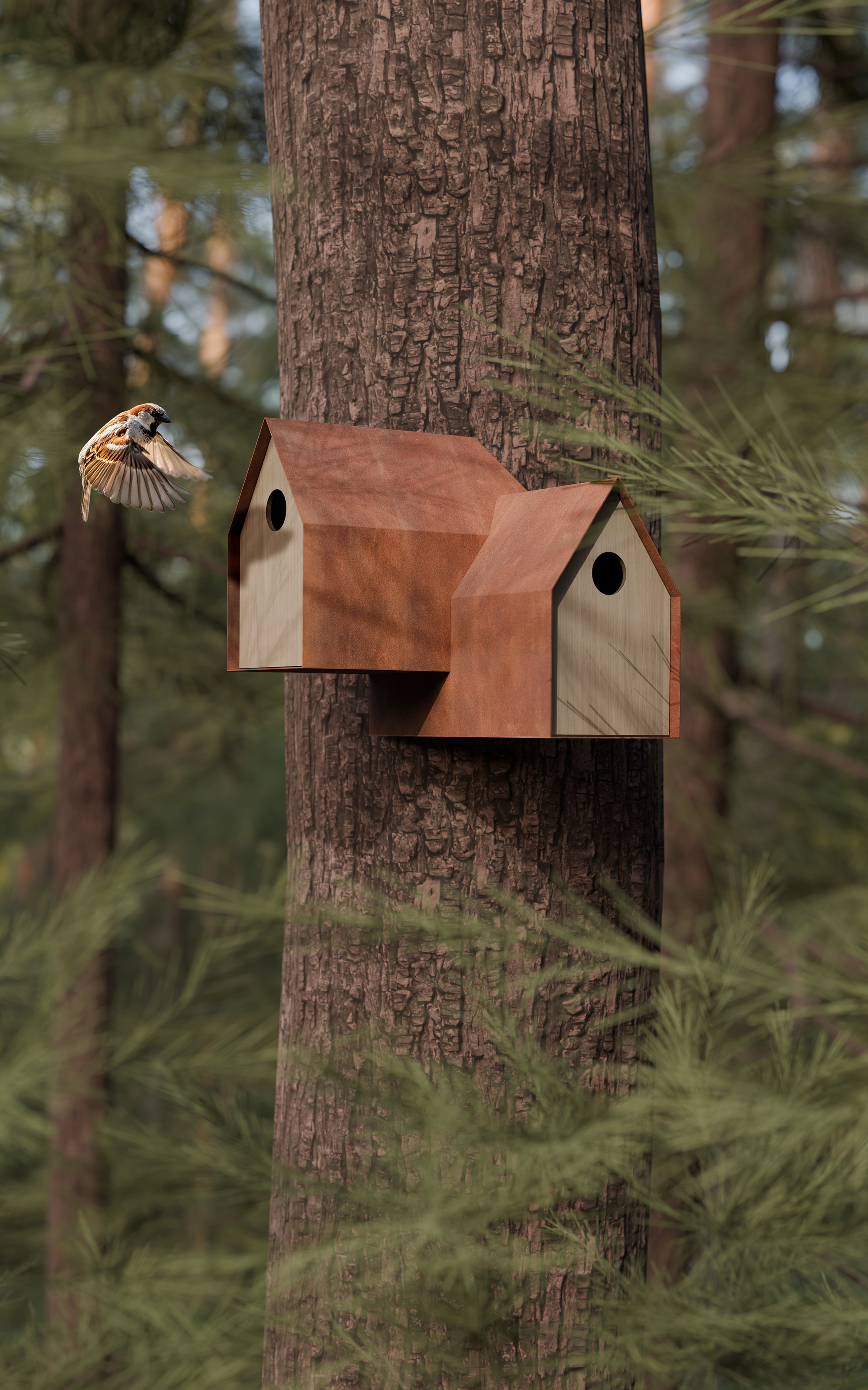 Noaste Noaber, Birdhouses Designed for Social Birds - Gessato