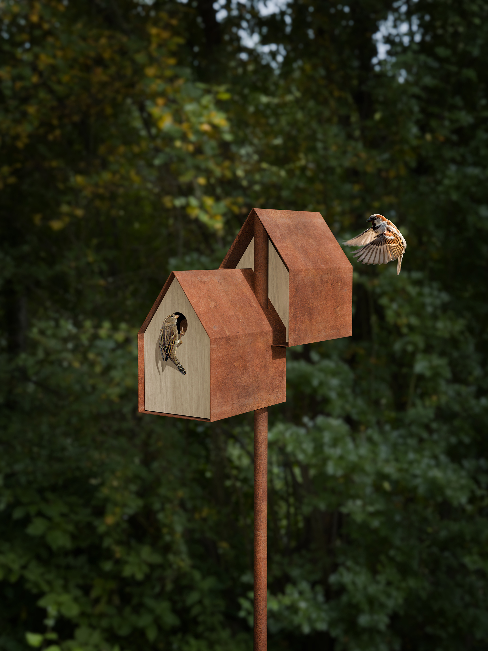 Noaste Noaber, Birdhouses Designed for Social Birds - Gessato